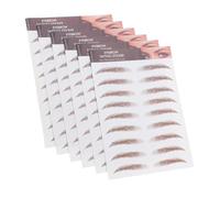 Healvian 6 Sheets Brown Effect Eyebrow Water Transfer Stickers Realistic Temporary Simulated Eyebrow Paste for Women Natural Look Enhancer with Advanced Adhesion