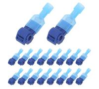 Healvian 60 Pairs T-Tap Wire Connectors Quick Splice Clamp Terminal Kit for 0.5-1.5Mm² Soft Wire with Blue Non-Insulated Snap Connectors Suitable for Electrical Wiring and Cable Splicing
