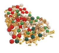 Healvian 60pcs Pearl Rivets Set 8mm 10mm Gold-Edged Beige Red Blue Imitation Pearl Studs for Fabric Clothing Decorative DIY Accessories for Bags and Bridal Veils
