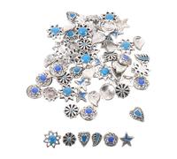 Healvian 60pcs Vintage Turquoise Nail Charms for Acrylic Nails and Natural Metal Studs with Easy Application and Expressive Design for Salon Use and Special Occasions