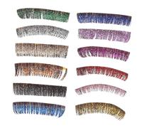 Healvian 6pairs Glitter Colored False Lashes Cosplay Eye Lashes for Dramatic Makeup Comfortable for Halloween Parties and Night Outs