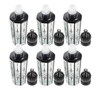 Healvian 6pcs 15ml Black Glass Perfume Roller Bottles with Caps - Refillable Essential Oil Roll-on Containers for Aromatherapy and Travel Use