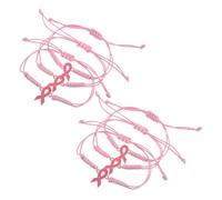 Healvian 6pcs Adjustable Handmade Braided Rope Awareness Bracelets for Women Lightweight Health Jewelry Inspirational Cord for Early Prevention Friends