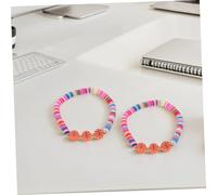 Healvian 6pcs Basketball Beaded Bracelets for Sports Teams Polymer Wristbands with Vibrant Colors Lightweight Motivational Charm Jewelry for Cheerleaders and Basketball Enthusiasts at