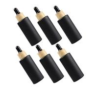 Healvian 6pcs Black Dark-glass Dropper Bottles for Essential Oils Cosmetic Refillable Liquid Bottles Eye Dropper for Natural Skincare and Home