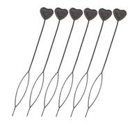 Healvian 6pcs Black Heart-shaped Hair Braid Tools Hair Styling Tail Loop Pull Through Tool Set for Women and Kids Quick French Braid and Ponytail Maker Styling Accessories