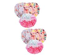 Healvian 6pcs Boy Girl Satin Sleep Hat Boys and Girls Shower Cap for Lightweight Portable Bath Supplies Heart Dolphin Light