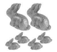 Healvian 6pcs Cast Iron Bunny Cooking Tools for Food and Drinks, Reusable Natural Iron Cookware with Versatile Compatibility, for Vegans, Athletes and Brewing Or Cooking