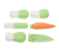 Healvian 6Pcs Ceramic Vegetable Series Chopstick Holder Spoon Rack Kitchen Utensil Stand for Dining Table and Everyday Home Use