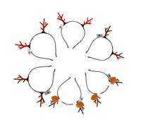 Healvian 6pcs Christmas Led Antler Headband Sequin Hair Accessories for Festive Parties Holiday Celebrations and Cosplay Events Eye-catching Holiday Decor for Women and Girls Random Style