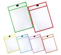 Healvian 6pcs Dry Erase Sheet Protectors File Pockets Writable Document Sleeves Acid-Free Plastic File Jackets for Office School Filing and Binder Organization Random Color