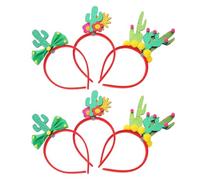 Healvian 6pcs Fiesta Party Headbands Tropical Cactus Costume Hair Accessories with Butterfly Bow and Dahlia Designs, Desert-themed Holiday Headwear for Carnival and Cinco De Mayo