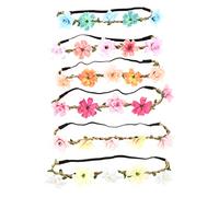 Healvian 6Pcs Floral Wedding Headband Set Bride Flower Crown for Festivals Parties and Photography Comfortable Elastic Design Durable and Skin Friendly for Brides and Special Occasions