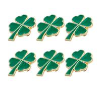 Healvian 6pcs Four Leaf Clover Brooches for Women Vintage Lucky Shamrock Pins Decorative Lapel Charms for St Patrick’s Day Birthday Holiday Accessories