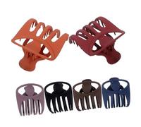 Healvian 6pcs French Non-slip Hair Clips for Women Material Flat Jaw Clips Secure Hold Styling Accessories in Black Navy Coffee Orange Pink Versatile Hair Barrettes