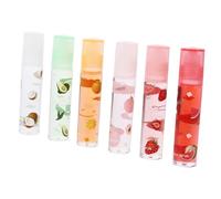 Healvian 6pcs Fruit-flavored Moisturizing Lip Gloss and Lipstick Set Hydrating Lip Pomade for Dry Multi-color Collection Suitable for Daily Makeup and Care