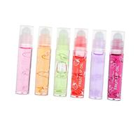 Healvian 6pcs Fruit Lip Balm Moisturizing Lip Gloss Portable Peach Orange Avocado Strawberry Grape Cherry for Friends Family