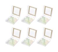 Healvian 6pcs Glitter Eyelash Storage Boxes Chic Transparent Organizer for False Eyelashes Stylish Square Design with Rhinestones for Beauty Salons Personal Use