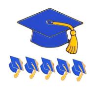 Healvian 6pcs Graduation Cap Brooch Pins Alloy Lapel Badge for Students Teachers Commemorative Academic Journey Accessories for High School College Graduates