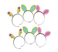 Healvian 6pcs Hair Hoops Decor Hair Decor Floral Headband Bunny Ears Hair Bands Headbands for Wigs Stuffed Bunny Hair Ribbons Headbands Costumes Hair Toppers Head Bands Animal