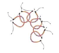 Healvian 6pcs Handmade Colorful Braided Bracelets Adjustable Waxed String Jewelry for Women Unique Boho Anklets for Casual Outings