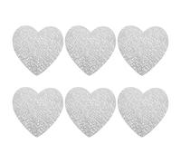 Healvian 6pcs Heart-shaped Pvc Placemats Creative Artistic Dining Table Mats with Fine Smooth Texture High Temperature Resistance for Home Restaurant Decor