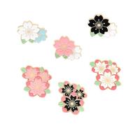 Healvian 6pcs Japanese Style Cherry Blossom Brooch Decorative Corsage Pins for Women Clothes Accessories Wedding Party Gifts