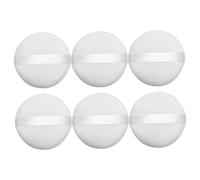 Healvian 6PCS Large Plush Powder Puff for Makeup Application Soft Reusable Beauty Puff with Hand Stitched Ribbon for Home and Salon Use for Compact and Loose Powder