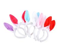 Healvian 6pcs LED Light-Up Rabbit Ear Hairbands, Plush Bunny Ears Headbands with White, Pink, Blue, Red, Purple Colors for Party Photo Props and Cosplay Accessories