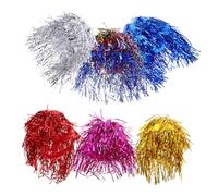 Healvian 6PCS Metallic Tinsel Wigs Multi-color Shiny Foil Party Headwear for Adults Lightweight Breathable Festival Costume Cosplay Photo Props