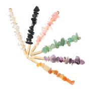 Healvian 6pcs Natural Stone Gemstone Jeweled Bobby Clips Metal Hairpins for Women Decorative Hair Accessories for Styling Long Straight Curly Design