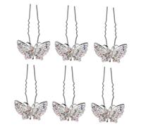 Healvian 6pcs Pearl Hair Pins Wedding Bridal Diamond Hair Fork Headdress Stylish Headwear for Bride Female