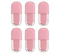 Healvian 6pcs Pink Plastic Lip Gloss Tubes with Wand 3ml Oval Shape Empty Refillable Cosmetic Containers for On-the-go and Gifting