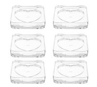 Healvian 6pcs Plastic Empty Eyeshadow Palette and Blush Organiser with Heart Shaped and Square Designs, Multiuse Flexibility and Visual Design for Vanity Organiser and Makeup Storage
