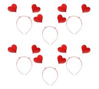 Healvian 6Pcs Red Heart Shape Hair Bands Headbands for Women Glitter Decorative Hair Hoop Accessories for Valentine’S Day Party Wedding Birthday Decor