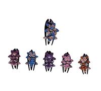 Healvian 6pcs Rhinestone Floral Duckbill Hair Clips Three-tooth Hair Accessories for Women Elegant for Weddings Parties and Special Occasions