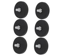Healvian 6pcs Rubber Coated Magnet M6 Male Threaded Studs Mounting for Mounting Hardware Devices and Video Recorder Mounts, Easy to Install and Wear-resistant Black Magnetic Base
