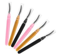 Healvian 6pcs Silicone Eyelash Brush Wands Soft Bristle Mascara Applicators Portable Travel-friendly Makeup Brushes for Lash Separation and Brow Shaping in Pink Black Gold