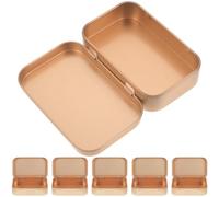 Healvian 6Pcs Tinplate Candy Cases Small Tin Box with Lid Hinged Flip-Top Storage Boxes Portable Containers for Wedding Candy Storage and Organization in Rose Gold