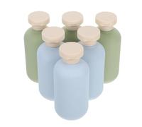 Healvian 6PCS Travel Shampoo Bottles: 200ml Leak-Proof Refillable Toiletry Containers - Plastic Squeeze Bottles with Flip Top Caps - Portable Liquid Dispensers