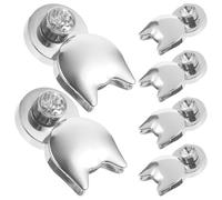 Healvian 6pcs Zinc Alloy Cat-Shaped Decorative Purse Turn Locks for Bags Silver White Small Handbag Clasps Replacement Locks Suitable for Travel Accessories