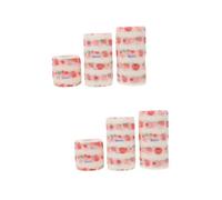 Healvian 6rolls Breathable Vet Wrap for Dog Horse Leg Wraps Dog for Wounds Self Adhesive Pet Tape Strawberry Pattern