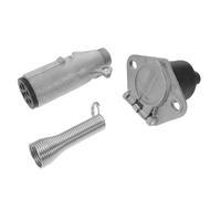 Healvian 7-pin 24v Trailer Wiring Socket and Plug Set for Semi Trucks - Vehicle-side Heavy Duty Trailer Electrical Adapter Kit for Rv, Caravans, and Boat Towing