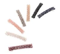 Healvian 7pcs Crystal Braided Clips Four Row Sparkling Beaded Barrettes for Women Rhinestone Wedding Bridal Hair Accessories