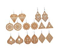 Healvian 8 Pairs Bohemian Wooden Dangle Earrings for Women Unique Ethnic Style Lightweight Earrings Mixed Shapes for Distinctive Look for Everyday Wear