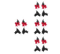 Healvian 8 Pairs Halloween Bat Wing Hair Clips with Bow and Demon Horns, Metal and Cloth Material, Secure Fit for Spooky Celebrations and Versatile Styling Halloween Hair Decorations