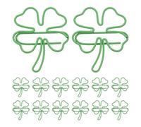 Healvian 80pcs Clover Shaped Paper Clips: Metal Wire Decorative Clips for School, Office Use - Shamrock Bookmark Clamp for Planners, Notes - St. Patrick’s Day Party Favor