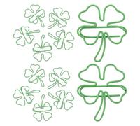 Healvian 80pcs Shamrock Paper Clips Small Green Four Leaf Clover Decorative Paperclip Bookmarks for St Patrick’s Day Office School Crafts