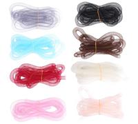 Healvian 8Mm Nylon Mesh Tube Braid Cord 8Pcs Mixed Colors Elastic Yarn Net Cord for DIY Hair Accessories Bowknot Bases Crafting Jewelry Making Supplies Random Color