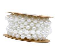 Healvian 8mm White Cotton Thread Beads Chain Garland 3m Roll DIY String Beads for Jewelry Making, Bracelet Decoration, Wedding and Craft Accessories